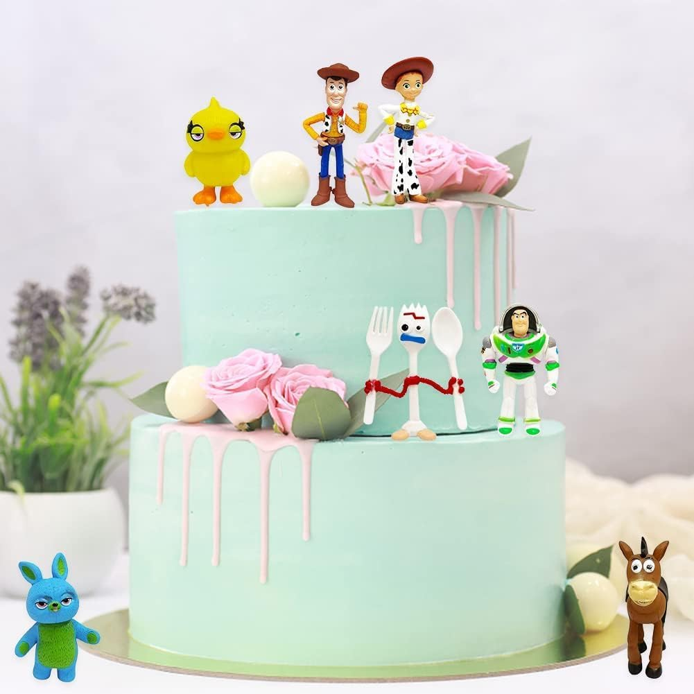 Toy Action Figures Story Toys Set, 1.5-2.3 Inches Tall Action Figures with Woody, Buzz and Jessie,Toy Anime Figurines Story Characters (7 Pack) image number 2