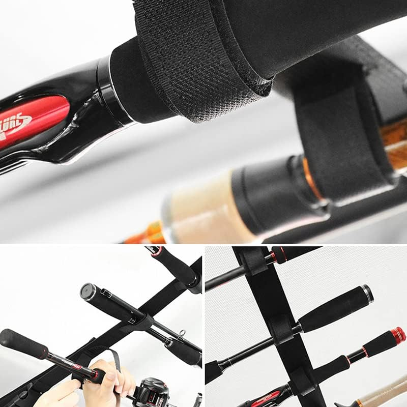 AIMALL 2Pcs Car Fishing Rod Strap Fishing Rod Storage Rack Rod Carrier Holder for Suvs, Easy Install, Space-Saving Design, Holds up to 5 Rods and Reels, 43.3-61 Inches Long Strap image number 2