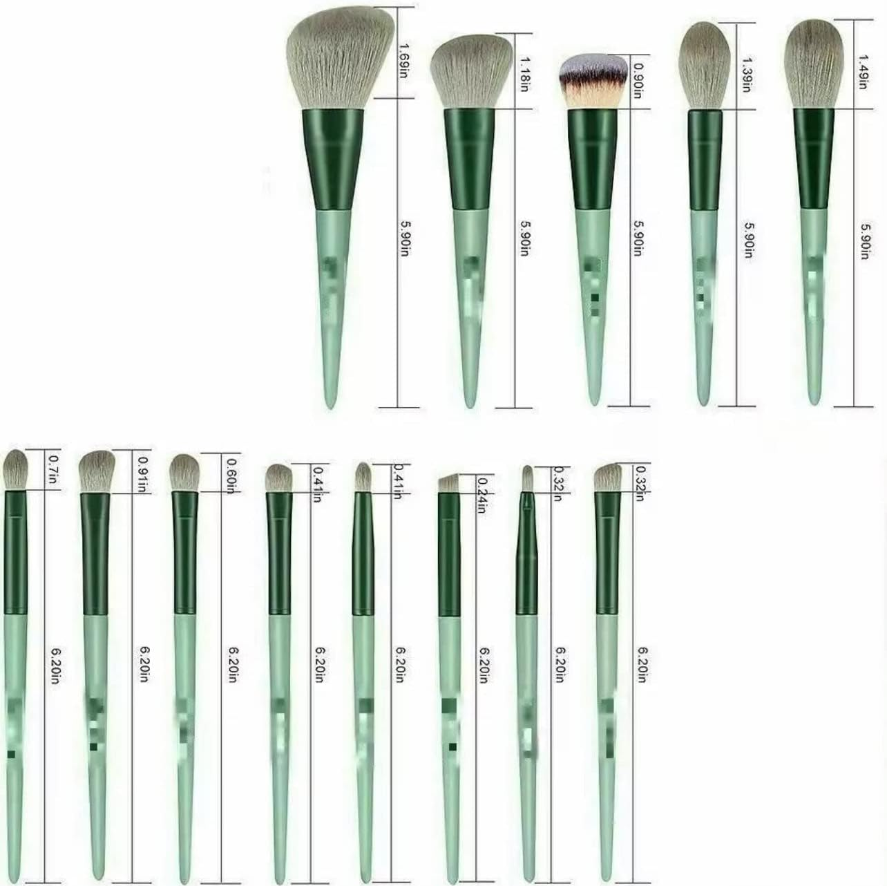 13 Pcs Professional Makeup Brushes Set Beauty Foundation Eyeshadow Makeup Brush - Available in Pink & Green image number 3