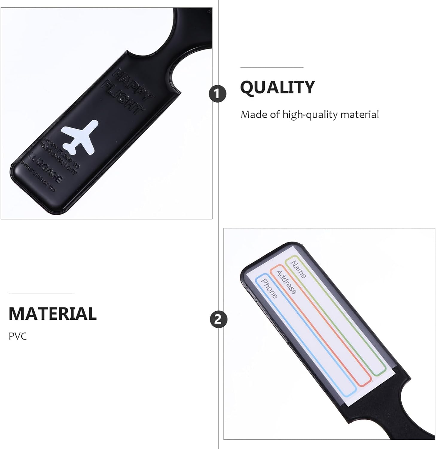 PACKOVE 3Pcs PVC Luggage Tag Travel Baggage Id Label for Backpack Luggage Identify Label