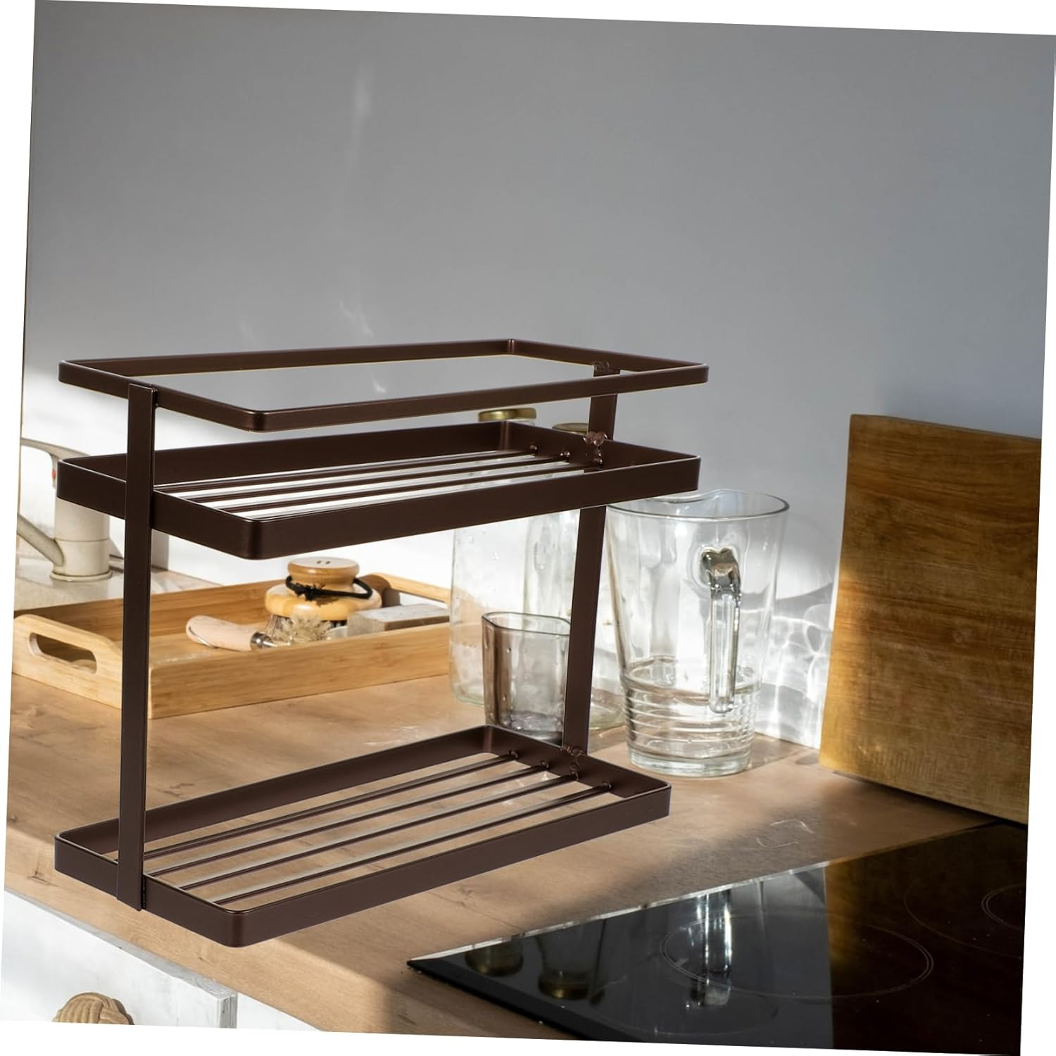 Holibanna Desktop Kitchen Organizer Multi-Functional Spice Storage Rack for Home Use Two Design Stylish for Seasonings and Household Items image number 3