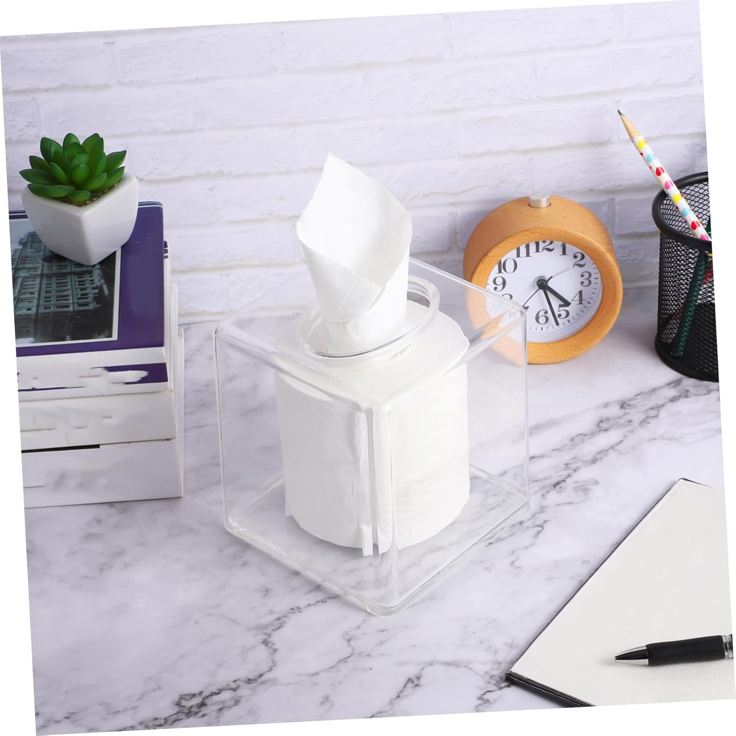 Acrylic Tissue Box Holder Cover Tissue Box Organizer Napkin Holder for Napkins image number 1