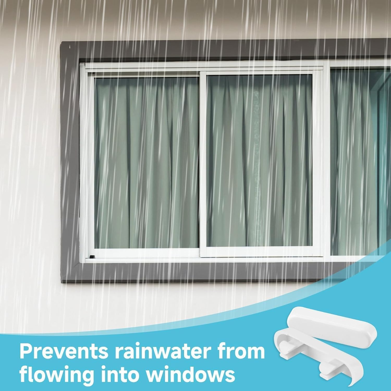 Xinghonyac 20 Pcs Weep Hole Covers, Window Drainage Cover Caps, Drainage Caps, Window Sill End Caps, Windows Sill Cover Hole Suitable for UPVC Window Fittings (White) image number 4