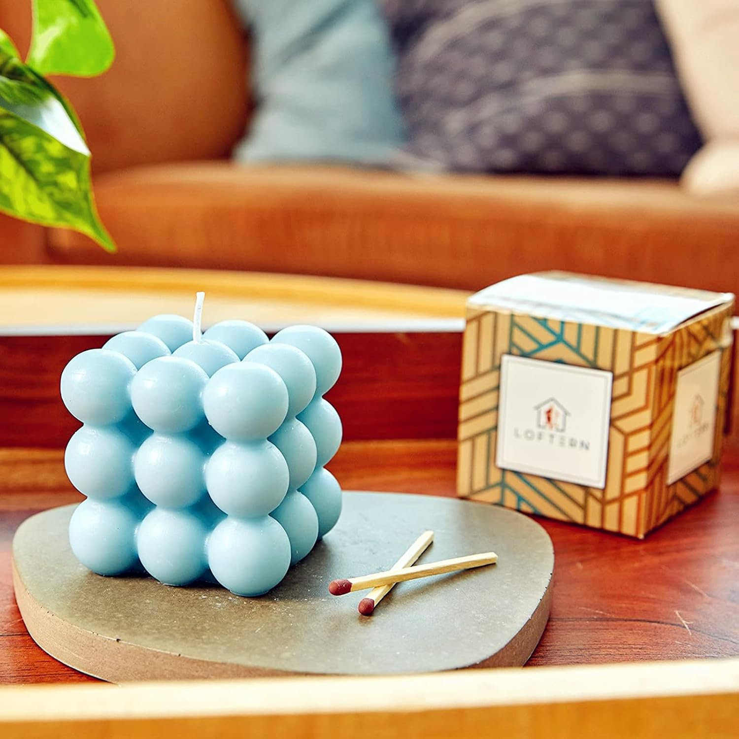 2 Pieces Bubble Candle Soy Wax Scented Candle for Bedroom, Dorm, Bathroom, Home - Scented Candle Set of 2 Pieces for Gifting, Decorating 2.2" W X 2.36" H (Green + Purple) image number 6