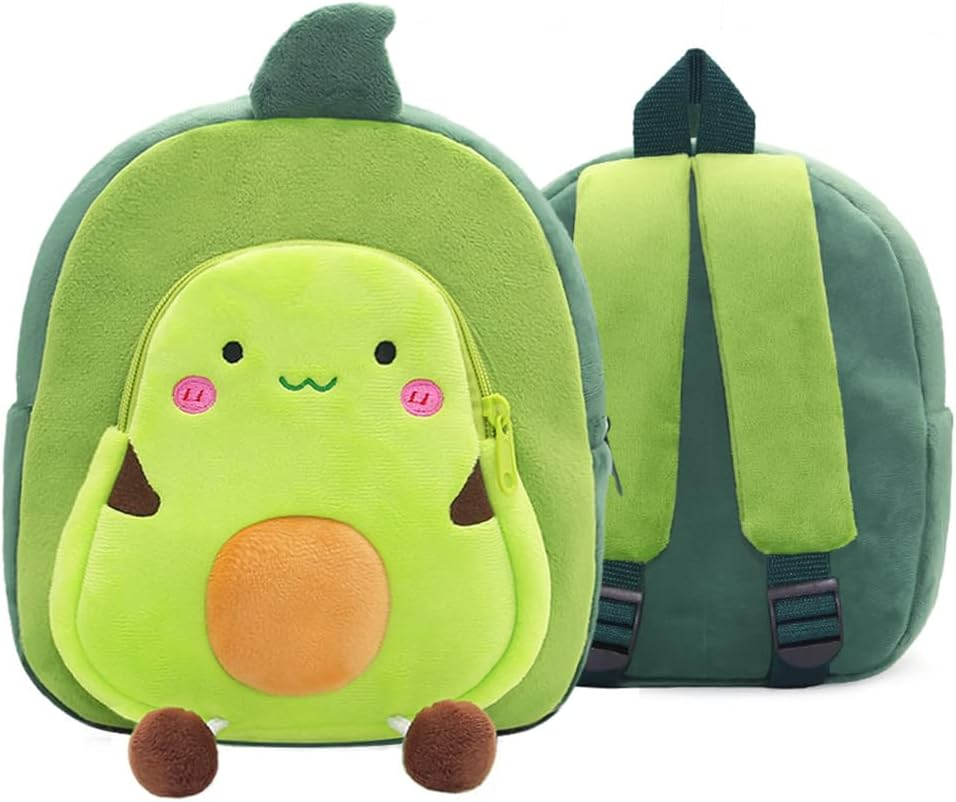 Toddler Backpack for Boys and Girls, Cute Soft Plush Toddler Bag Animal Cartoon Small Mini Backpack Little for Kids 2-6 Years