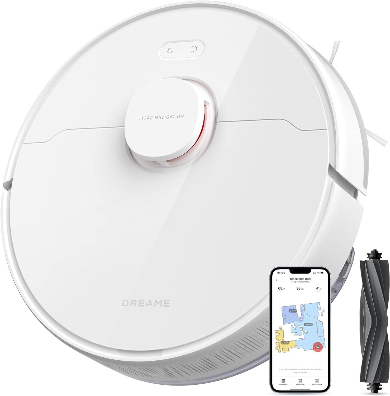 Dreame D10S Robot Vacuum Cleaner and Mop, 5000Pa Power Suction, LDS Navigation, up to 280 Minutes Runtime, App Control, AU Model image number 2