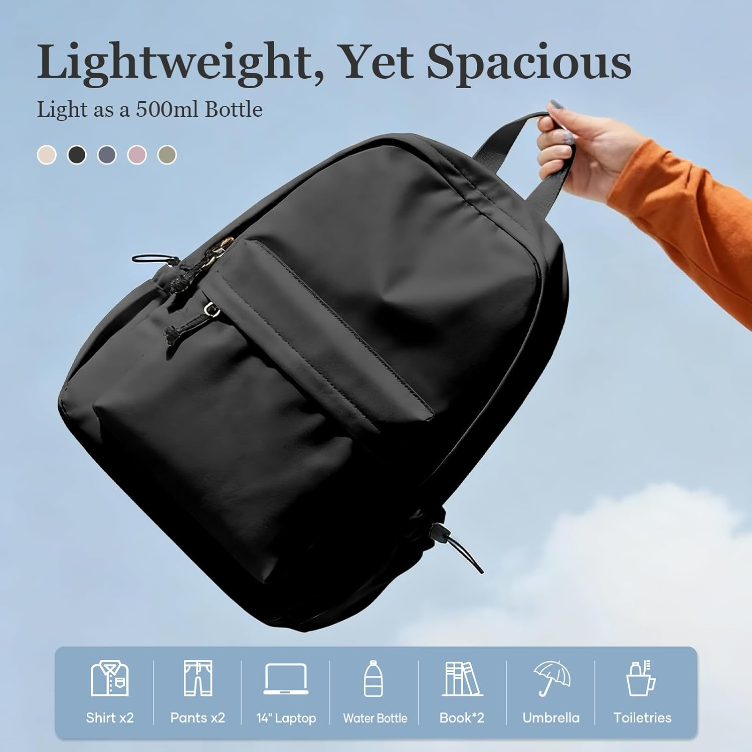 School Backpack for Girls Boy High School Middle Bookbag Lightweight Waterproof Small Backpack for Women - A2-Blue image number 4