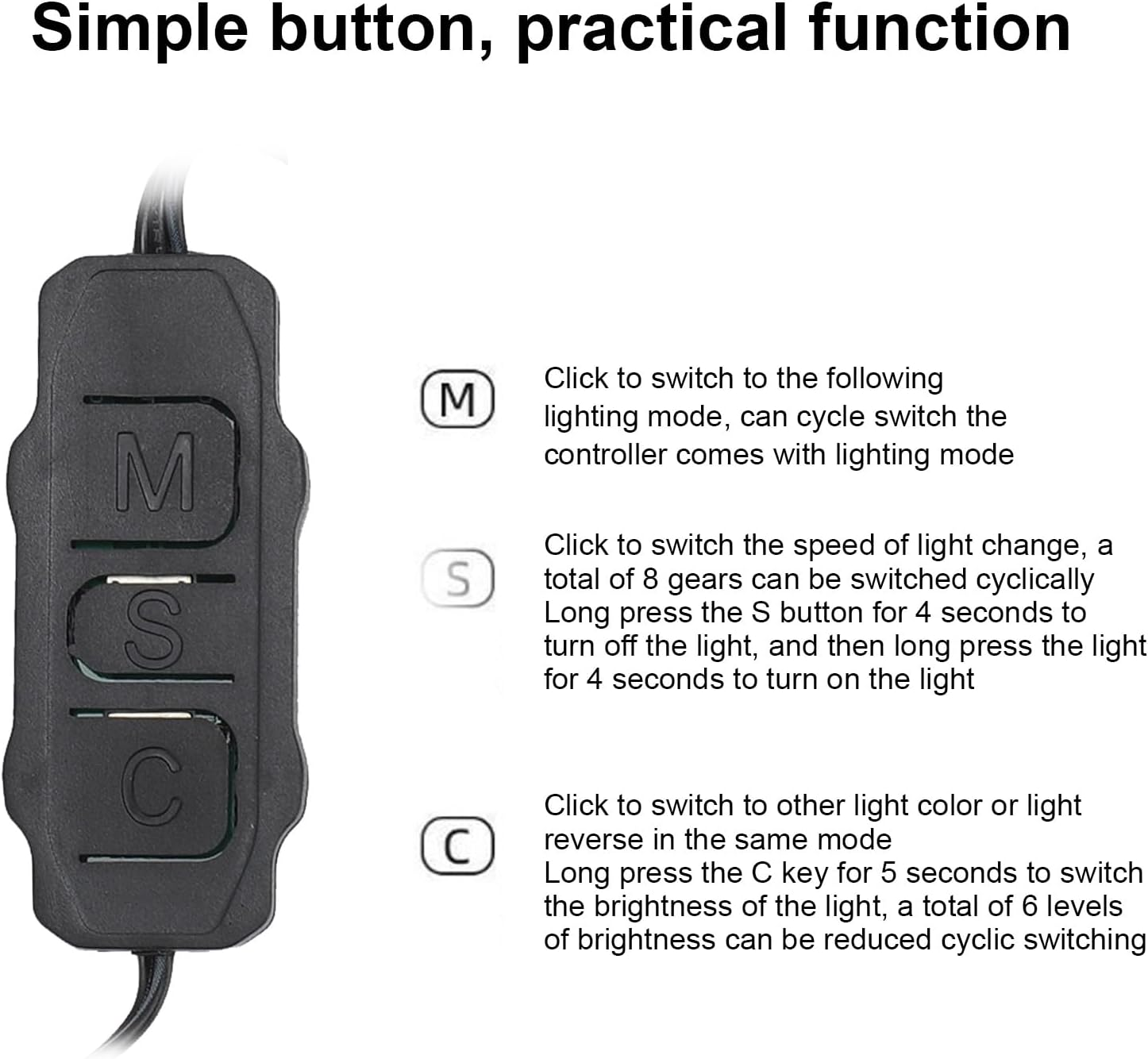 3Pin a RGB Controller, Light Stripe Controller, 5V 3 Pin Power Supply ARGB Light Stripe Remote Controller for PC Fans Coolers DIY ARGB Devices (Black) - White image number 2