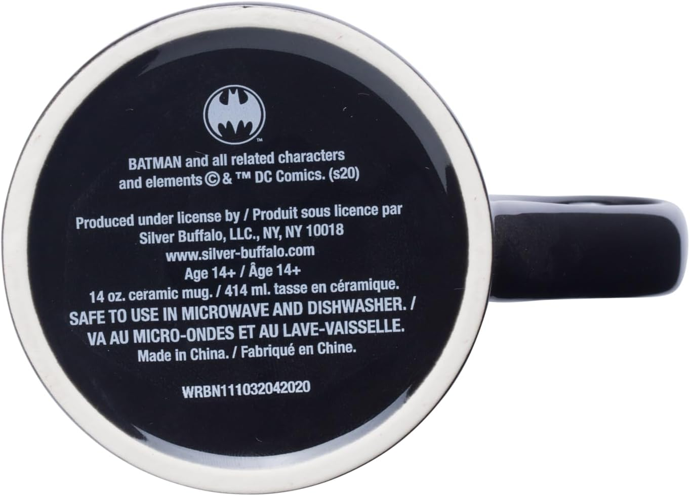 DC Comics Silver Buffalo BN111032 Batman Splatter Paint Logo Ceramic Mug, 14-Ounces image number 1