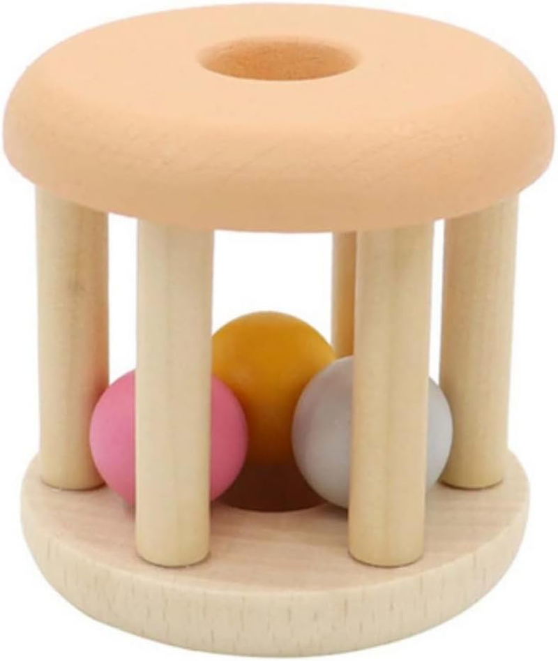 Calm & Breezy Wooden Rattle &ndash; Peach | Baby Sensory Toy by Kaper Kidz | Timber Rattle with Non-Toxic Paint image number 4