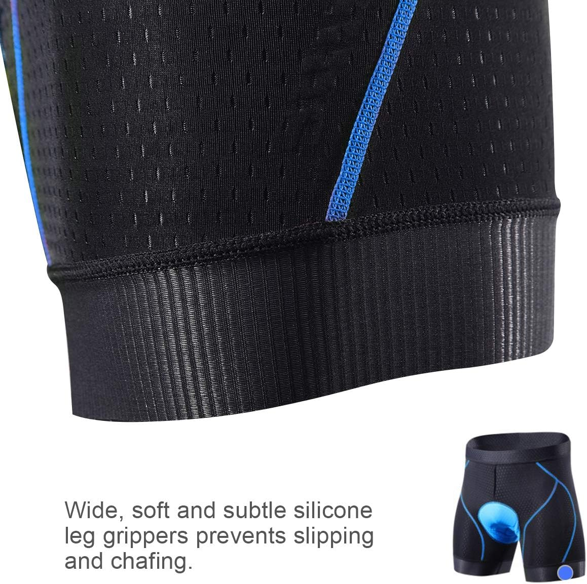 Souke Sports Men'S Cycling Underwear Shorts 4D Padded Bike Bicycle MTB Liner Shorts with Anti-Slip Leg Grips image number 4