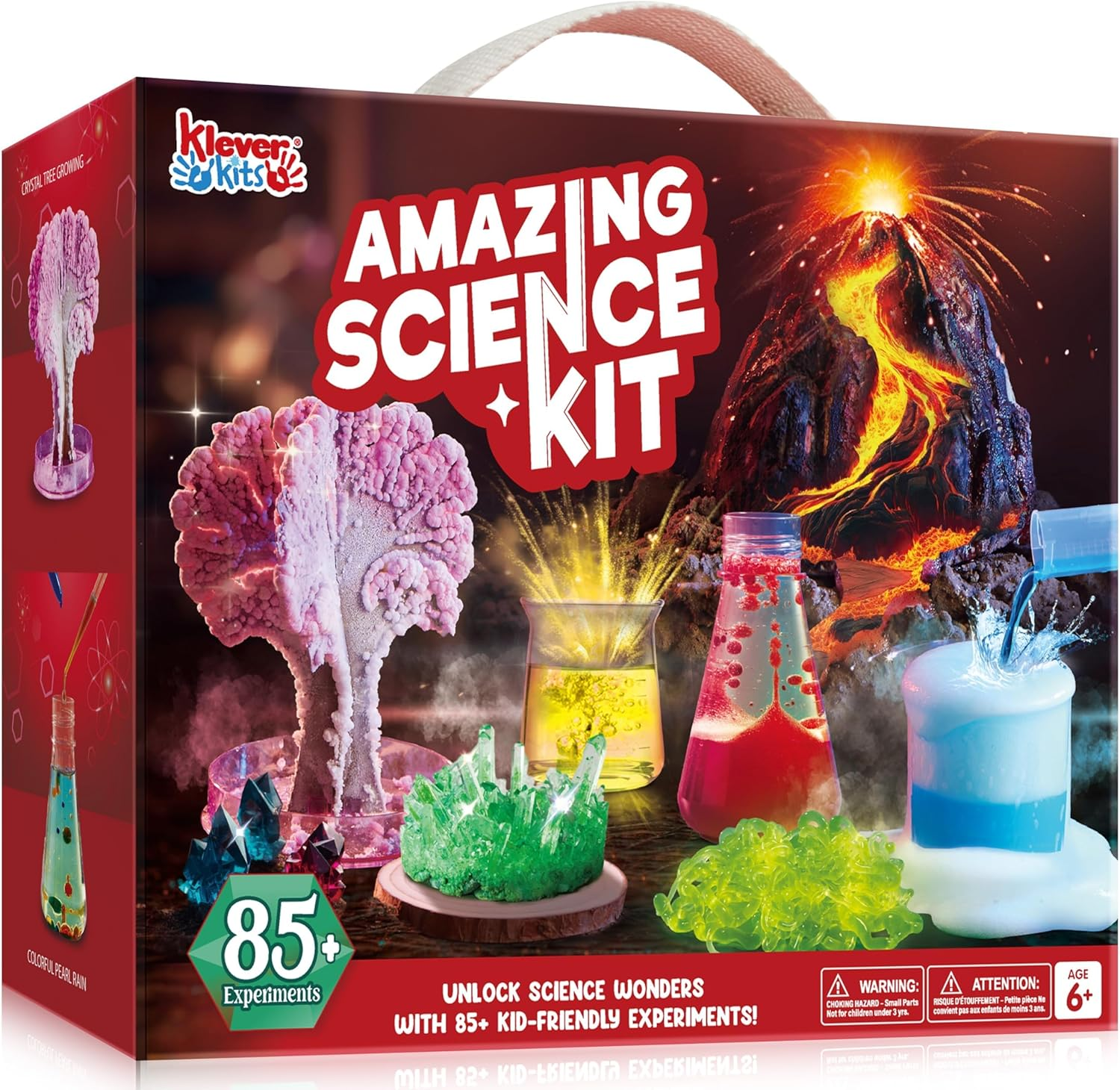 Klever Kits Amazing Science Kits- 85+ Experiments Educational Toys, STEM Activities with Erupting Volcano and Growing Crystal Tree for Kids Aged 6 7 8+ image number 5