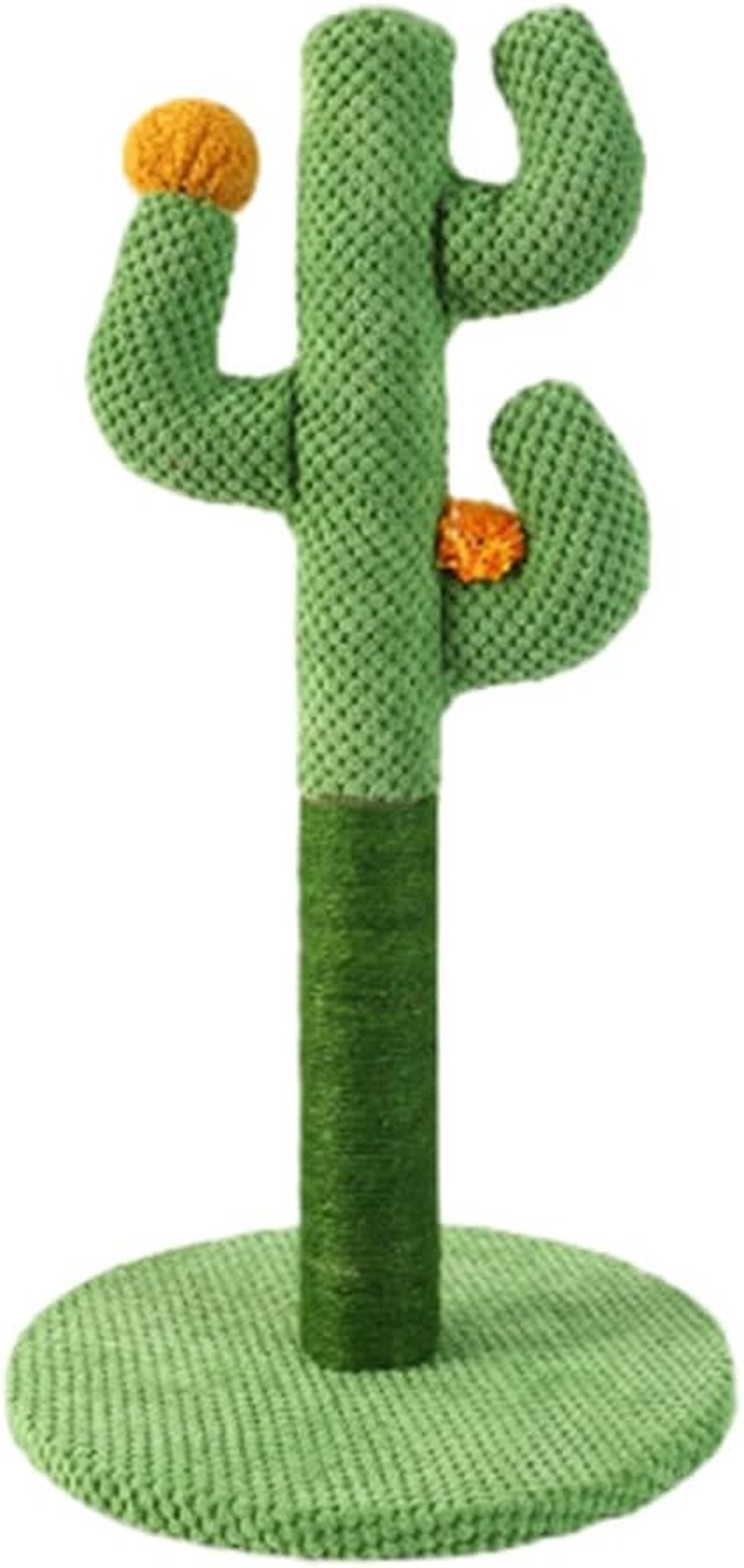 AIMALL Cactus Cat Scratching Post with Sisal Rope and Corduroy &ndash; Vertical Climbing Toy Scratch Board for Indoor Cats with Decorative Flowers &ndash; 23.6In Tall Cat Furniture image number 1