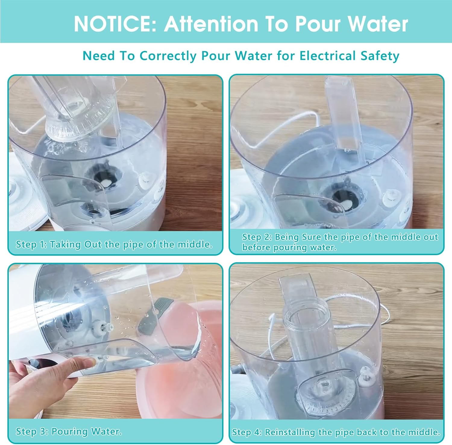 Air Humidifier with 4L Capacity, One Body Visible Water Tank, Ultrasonic Cool Mist, Add Water Above, Adjustable 360 Degree Knob, Auto Shut-Off, Digital Display, Aroma Diffuser, Low Noise Use. image number 3