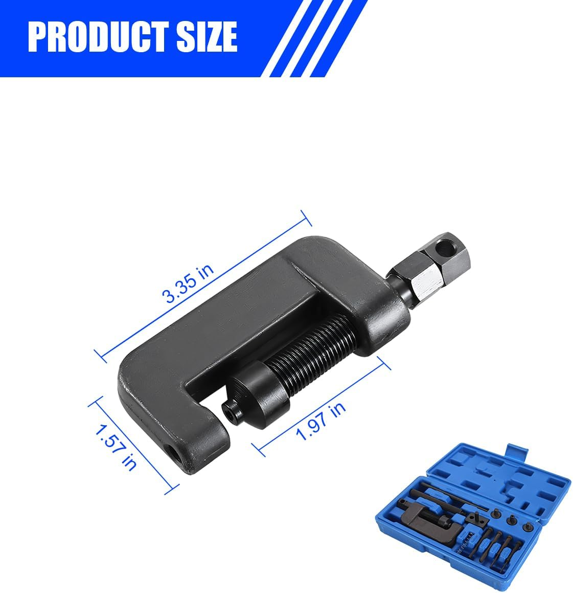 Sandfren Motorcycle Chain Brake Tool Kit, 13PCS Motorbike Chain Braker Set with C Frame 3 Anvils 4 Brake Tips, Dirtbike Link Repair Removal Tool, Fit for Cam & 25 to 630 Chains image number 4