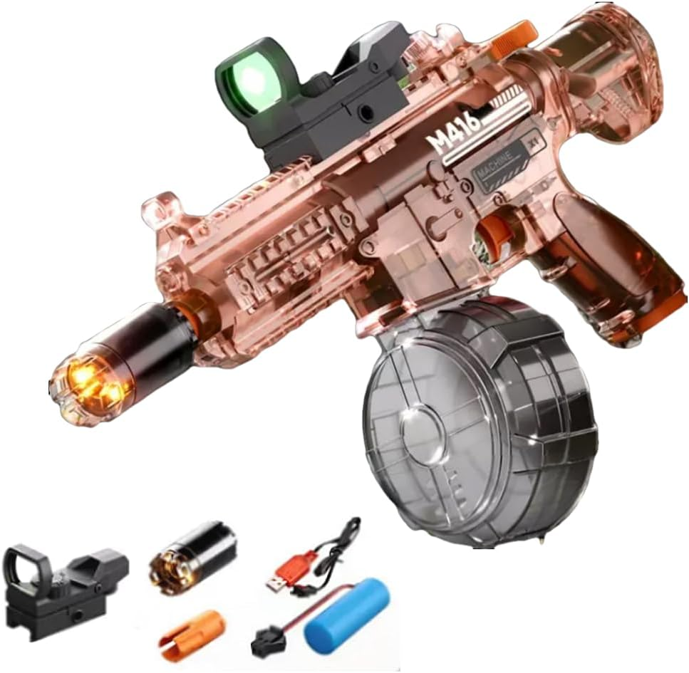 2025 Upgraded Electric Water Gun, Long Range Automatic Water Blaster with LED & Fast Charging, Durable Outdoor Super Soaker for Kids Adults (Electirc Water Gun-M416) image number 3