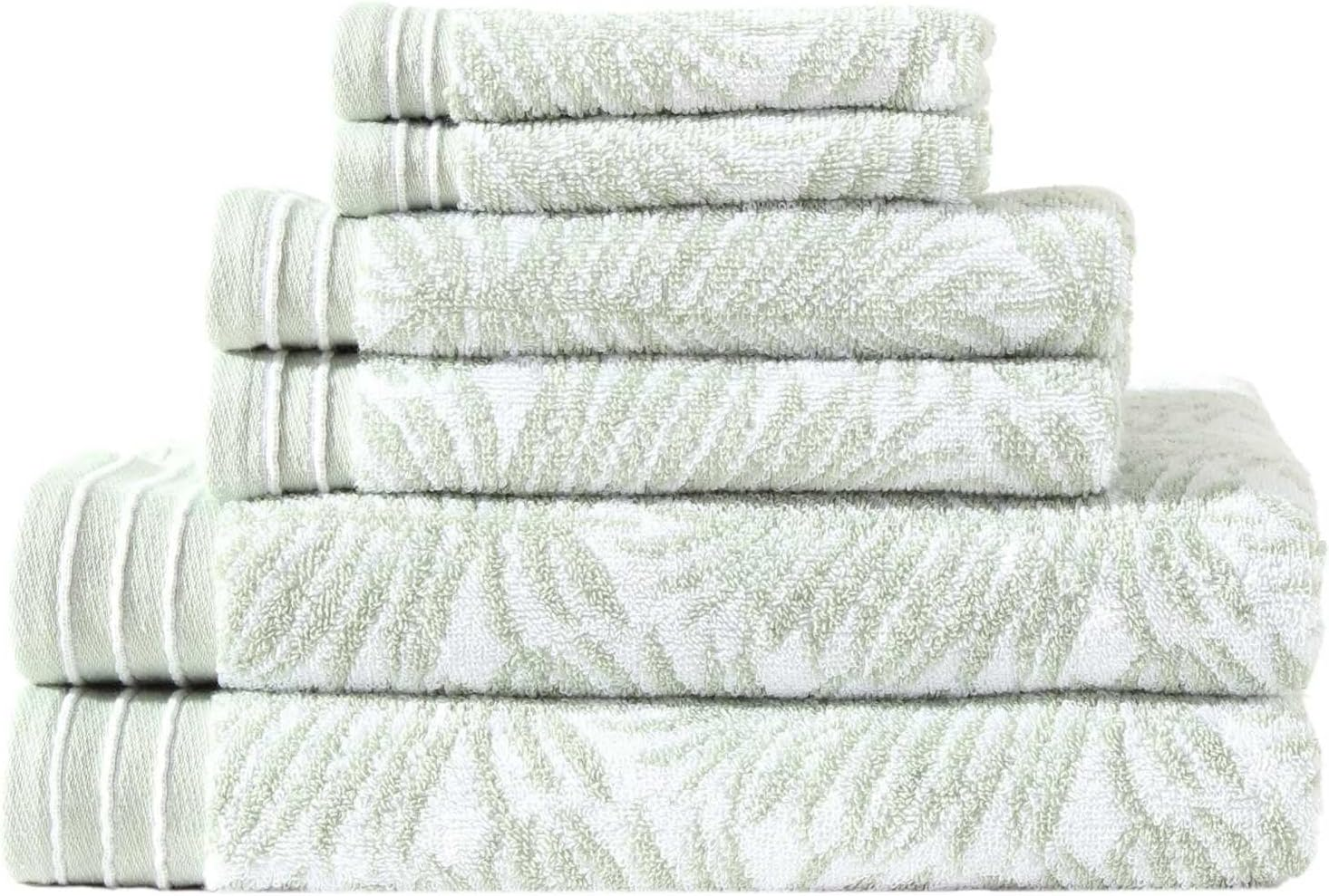Tommy Bahama - Bath Towels, Soft & Absorbent Cotton Towels, Oeko-Tex Certified (Pineapple Venture Green, 6-Piece)