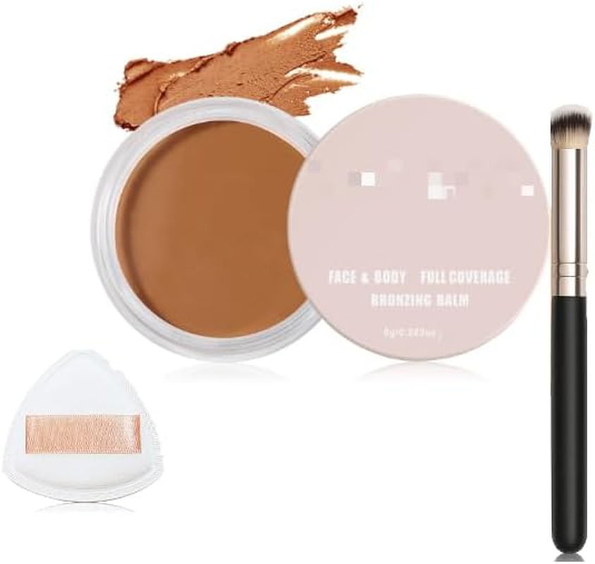 Erinde Full Coverage Concealer Balm for Face & Body, Tattoo Covering Makeup, Long Lasting Waterproof Cream Concealer with Brush & Sponge, Buildable Coverage for Blemishes and Dark Circles #01