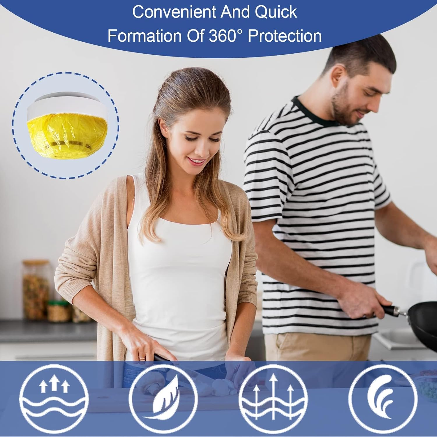 40 PCS Dxmimer Smoke Detector Cover Fire Alarm Cover, Thickened Elastic Plastic Reusable Smoke Alarm Dust Paint Cover for Home Cooking or Baking (White)