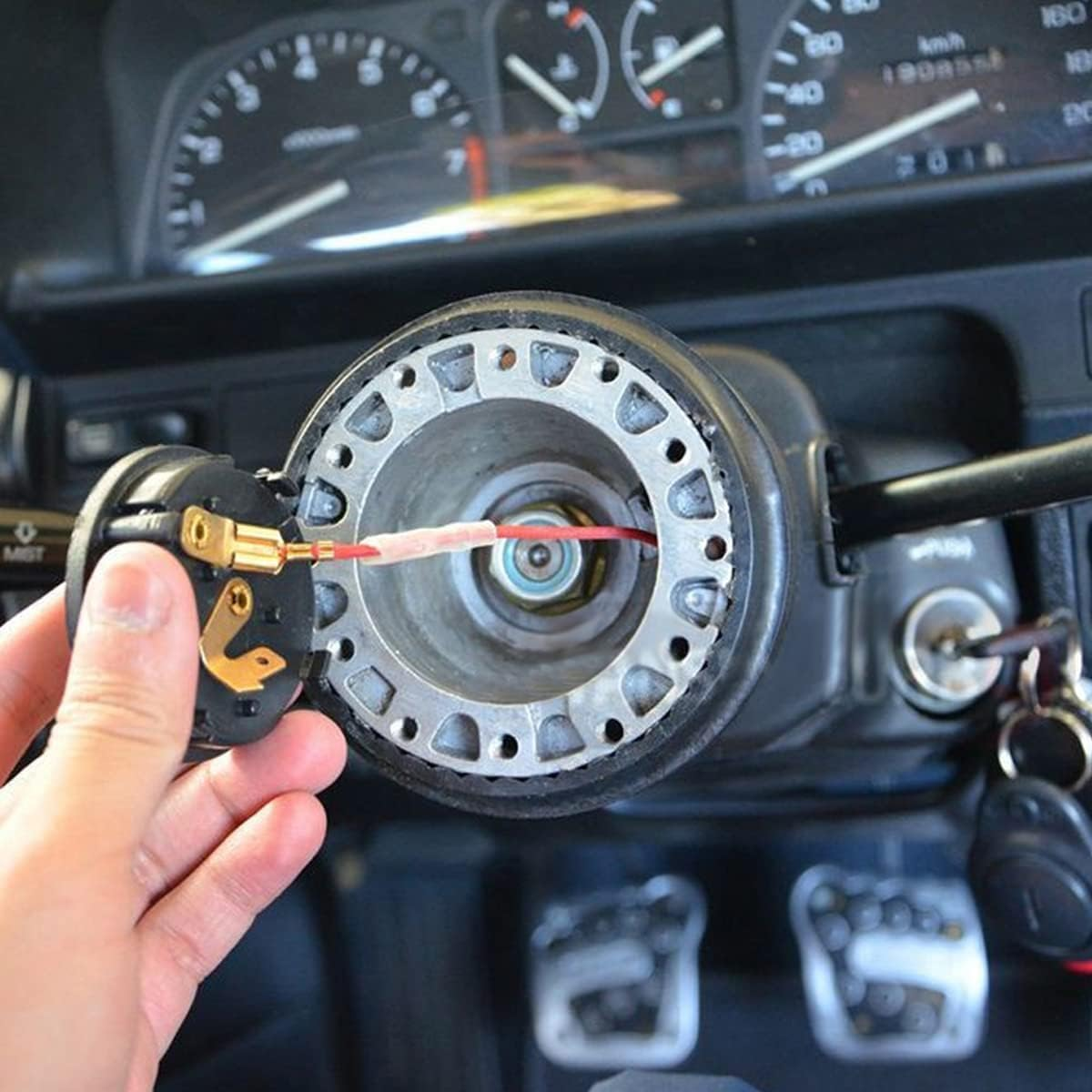 Drisentri Steering Wheel Hub Adapter, Aluminum & Plastic Car Quick Release Steering Wheel Boss Kit Racing Hub Adapter with 6 Bolts Fit for TOYOTA image number 2