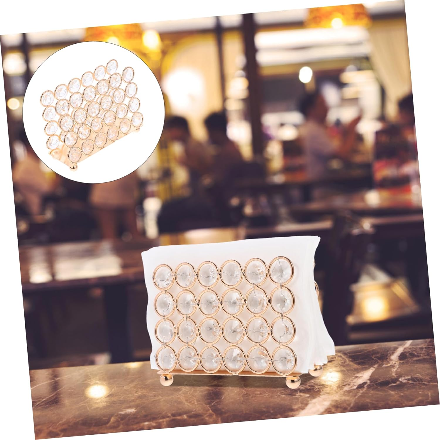 Space-Saving Napkin Dispenser Stylish Paper Holder Modern Napkin Storage Tabletop Tissue Holder image number 2