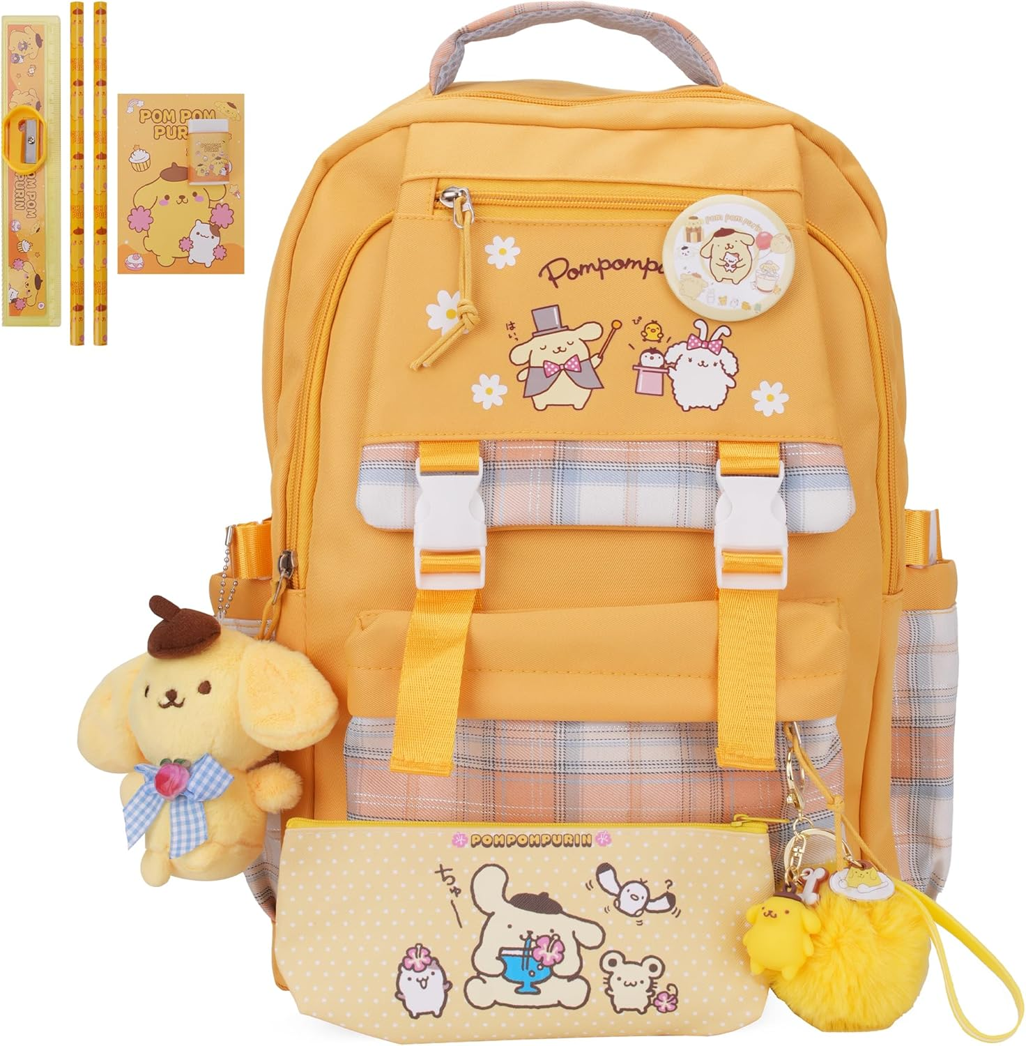 Juju Yellow Kawaii Backpack - Cute Kawaii Stuff Mochila Kawaii - Yellow Backpack - Cute Backpacks for Girls - Cute Backpack Kawaii Backpacks for School Girls - Cute Backpack for School image number 6