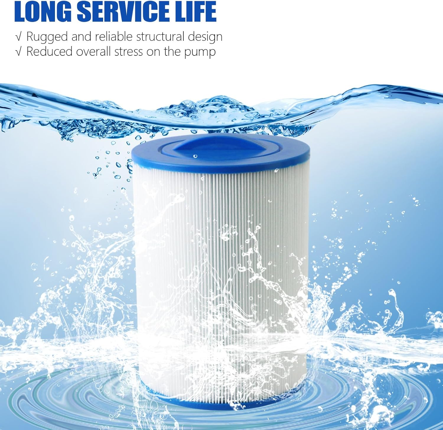 PAS40-F2M Hot Tub Filter 6CH-352 - Spa Filter Cartridge Replacement Fit for Unicel, Artesian Spas 06-0014-12, Filbur FC-0312, Master Spas PMA-R1 Filters, 40 Sq.Ft Hot Tub Filter Cartridge, 2 Pack image number 5