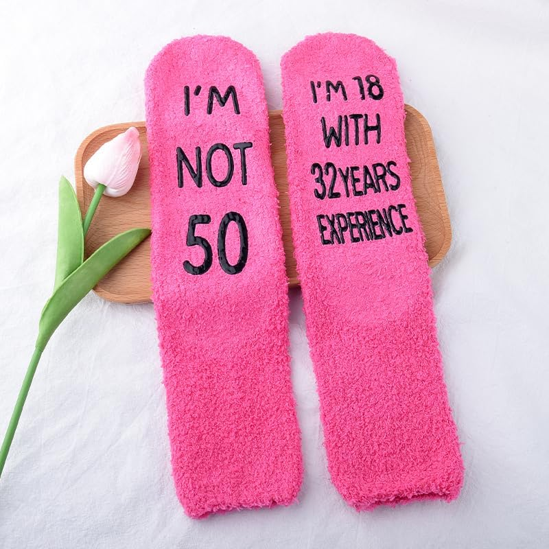Funny 50Th 30Th 40Th Birthday Gifts Socks for Women Wife Friend 30 40 50 Year Old Gifts for Daughter Girlfriend Hot Pink Sock image number 1
