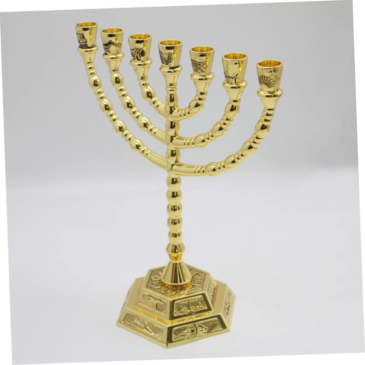 ADOCARN Hanukkah Menorah Branch Metal Candle Holder Simple Desktop Candlestick for Home Decoration Chic Design for Living Bedroom Party and Holiday Celebrations