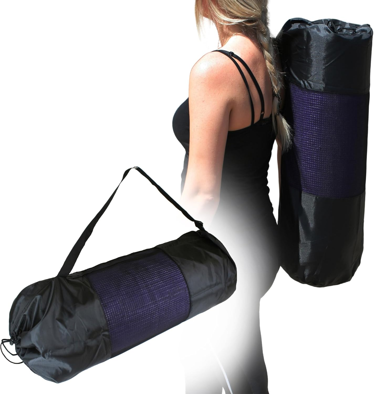 DOJA Barcelona Yoga Mat Bag Black 25 X 24.5 X 82 Cm Yoga Polyester Bag Yoga Accessories for Sports, Fitness, Pilates, Gymnastics Mat with Carry Strap image number 1