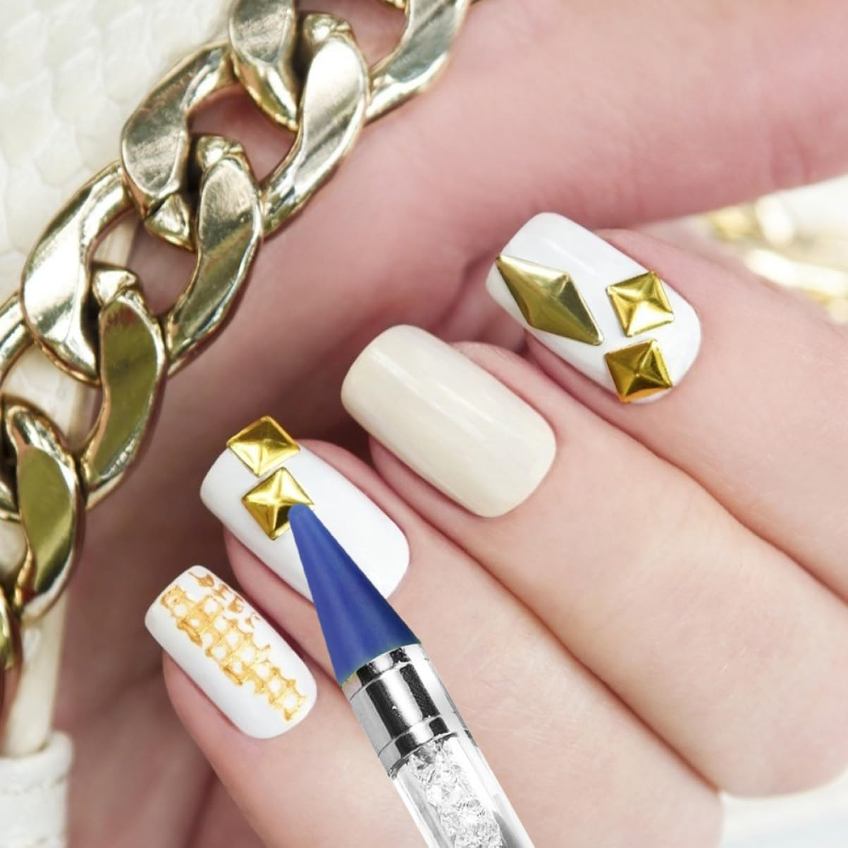 ELAYARD Dual Ended Nail Dotting Pen Tool 12 Replacement Tips for Rhinestone and Gem Picker for Nail Art Decoration and DIY Crafts image number 2