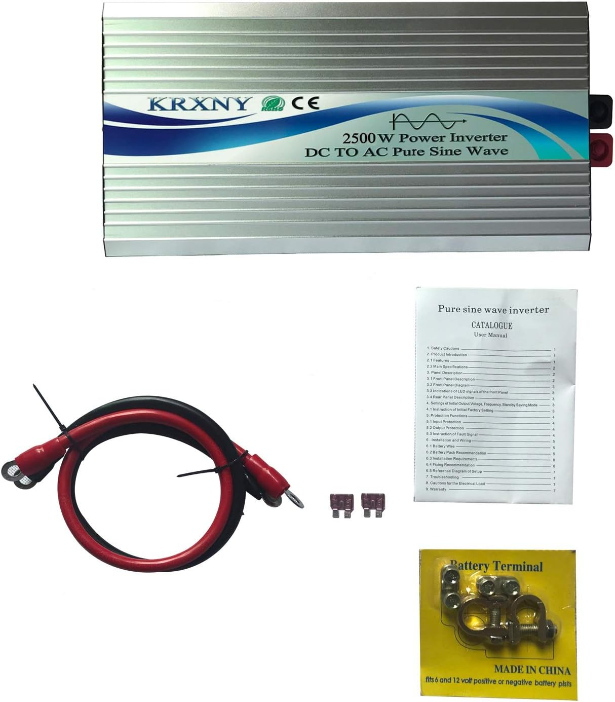 2500W Solar Power Inverter 48V DC to 240V AC 50HZ Pure Sine Wave Converter with LCD Display image number 2