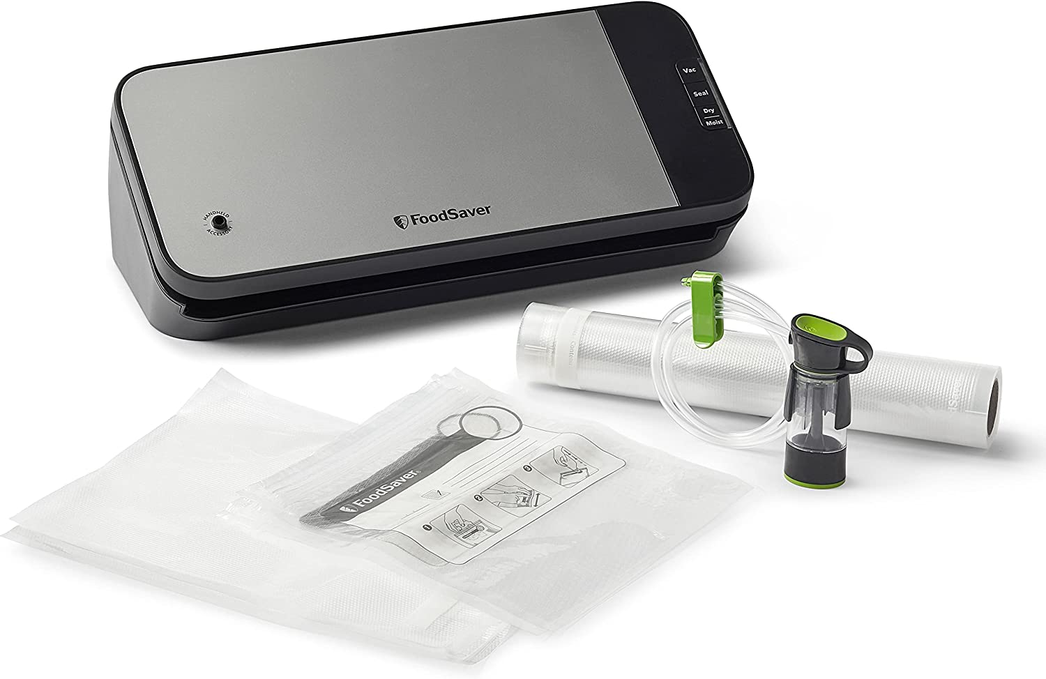 Foodsaver VS2198 Cut and Seal Machine | Sous Vide, Moist, Dry, Marinate, Pulse Settings | Built-In Roll Storage, Cutter | Heat & Handheld Vacuum Sealer, Commercial-Grade Seal, Stainless Steel image number 5