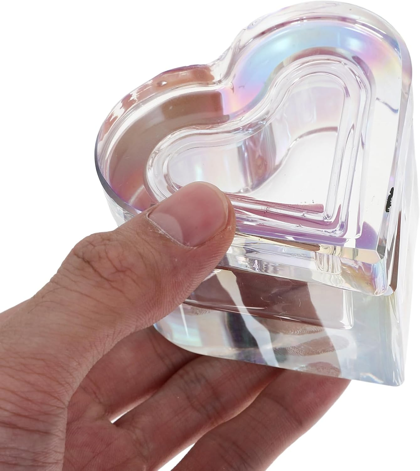 LALAFINA Crystal Glass Nail Dish with Lid Dazzling Crystal Dappen Bowl Heart Nail Art Cup for Professional Use and Home Use image number 6