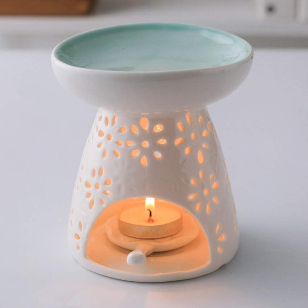 Sculpture Statue Antiques Collectables，Ceramic Tea Light Holder, Aromatherapy Essential Oil Burner, Wax Warmer Great Decoration for Living Room, Balcony, Patio, Porch and Garden,E (Color : E) image number 3