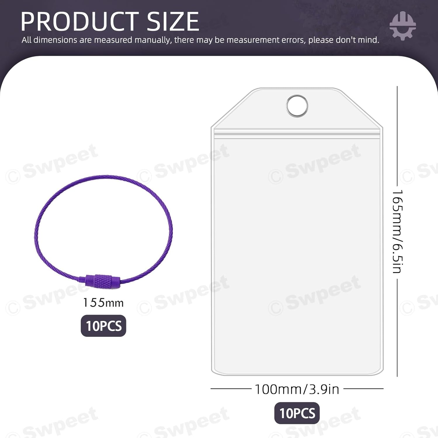 Swpeet 20Pcs Cruise Luggage Tags Clear Tags Cruise Travel Essentials with Steel Loops, Royal Caribbean Luggage Tag Holders Fits for All Royal Caribbean Ships and Celebrity Cruise image number 3