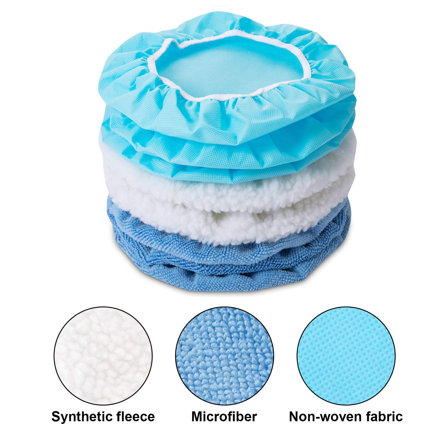 20 Pieces Car Polisher Pad Bonnet Microfiber Max Baxer Bonnet Polishing Bonnet Buffing Pad Cover (5-6 Inches) image number 6