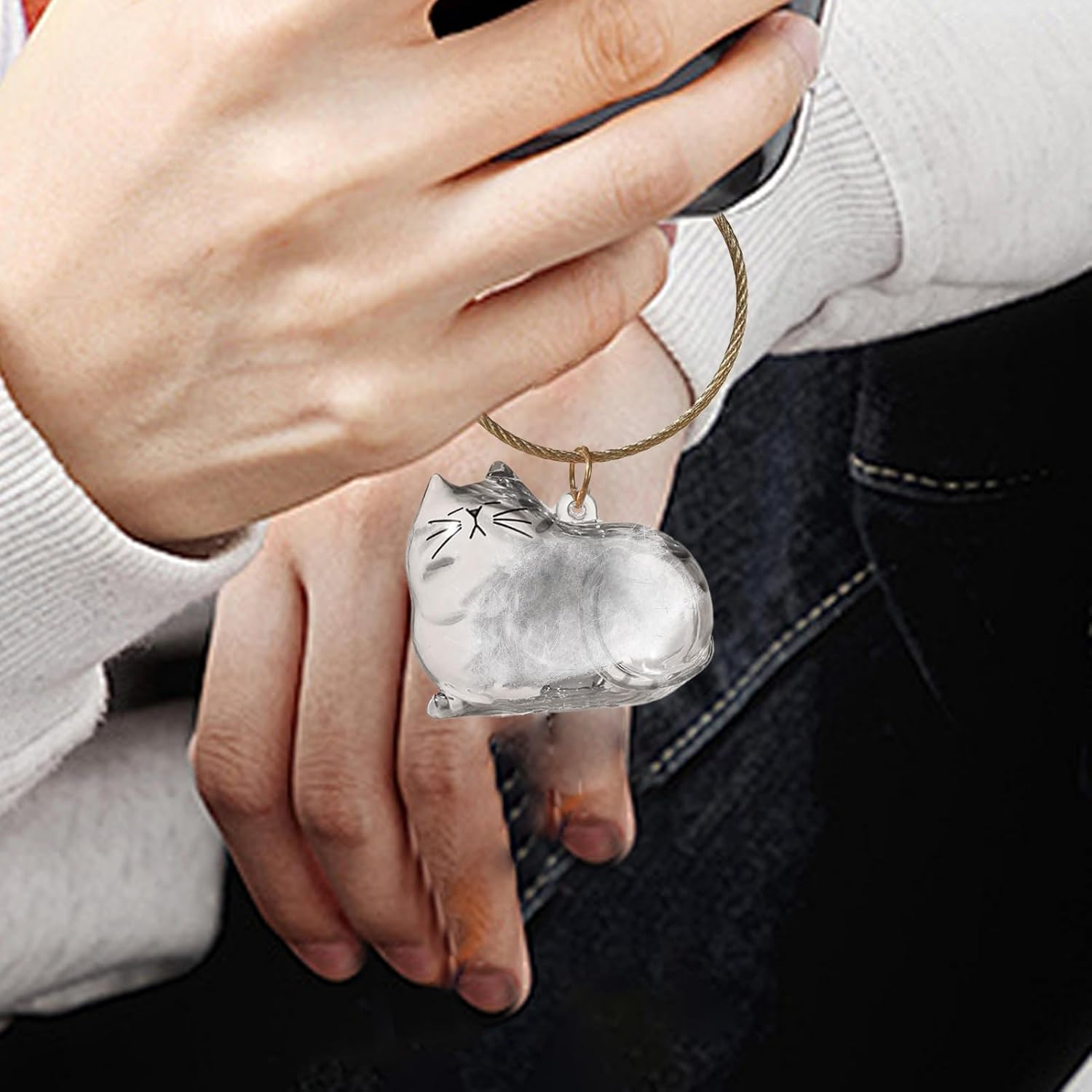 Transparent Cat Hair Storage Box, Cat Hair Storage Bottle, Pet Memorial Keepsake, with Meaningful Sympathy, Clear and Compact Design, 4.5Cm, for Friends & Family image number 5