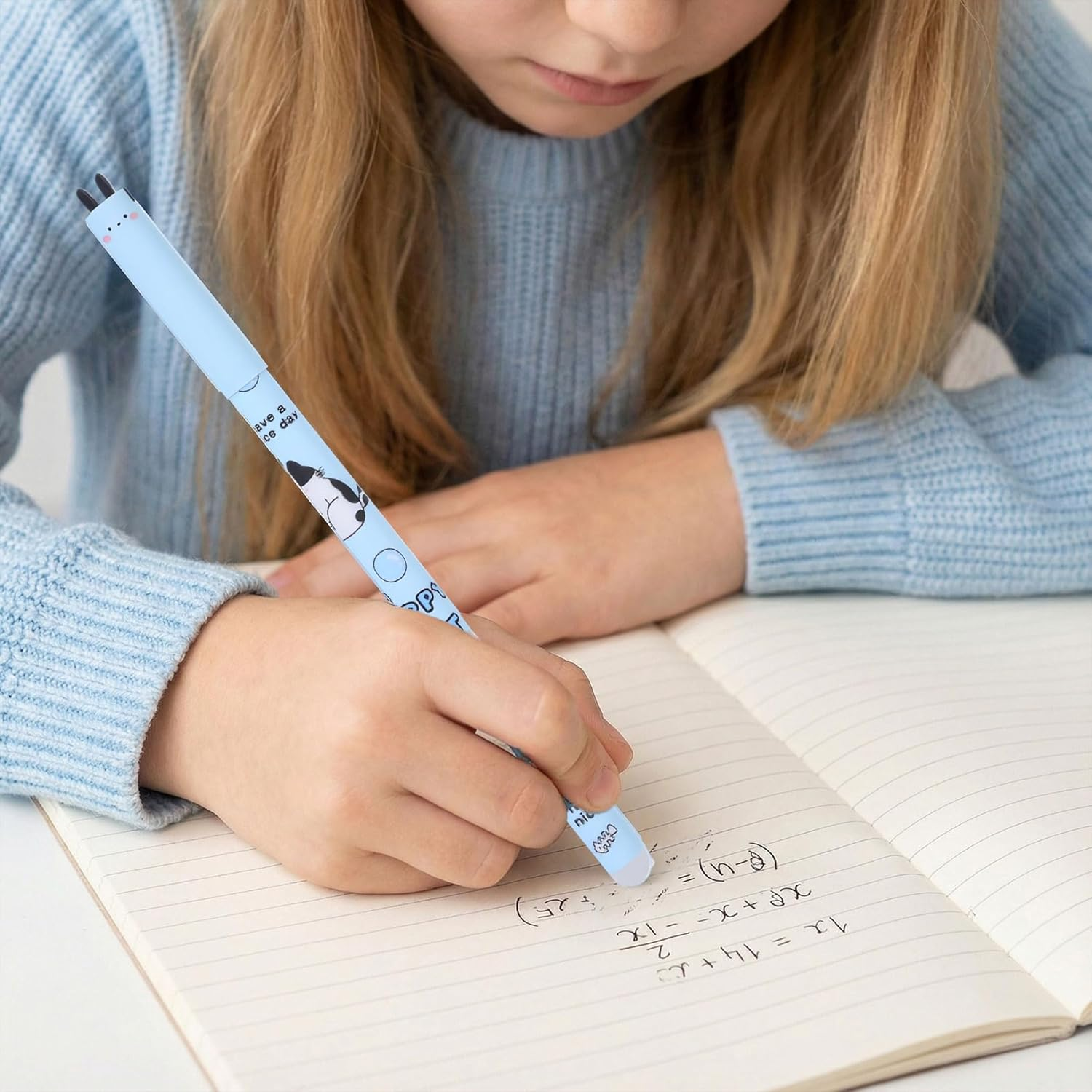 Vorirydian 4 Erasable Pen - Erasable Gel Pen, 0.5 Mm Tip Diameter, Blue Ink Design, Does Not Ruin the Paper, Thermosensitive Ink, Smooth Writing (Pink) - Pink image number 4