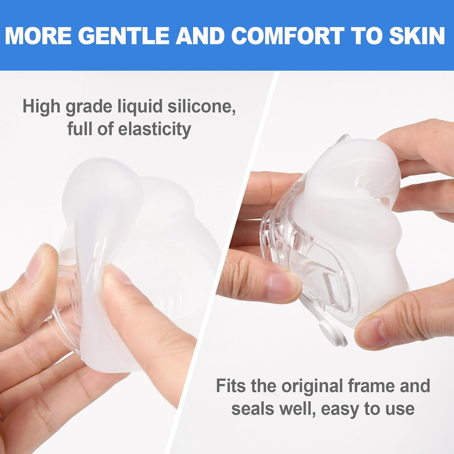 2 Packs Replacement Cushion Compatible with Airfit F30, Size Range from 1.3-1.9 Inch, Reliable Seal & Comfortable Fit, Compatible with Original Frame, Excellent-Value & Durable CPAP Mask Supplies by Airsmart (M) image number 1