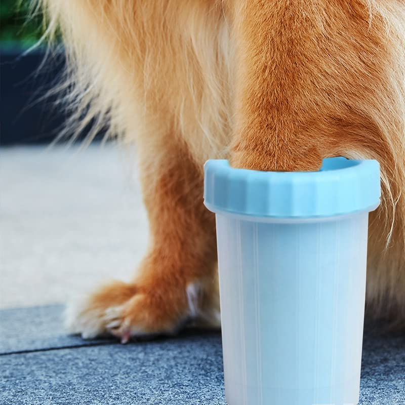 Dog Paw Cleaner Dog Paw Washer Cup, 1PC Dog Paw Cleaner Cup with Brush & Lanyard - Silicone Pet Paw Washer for Dogs, Portable Paw Cleaning Cup with Massage Bristles for Mud Dirt Remova