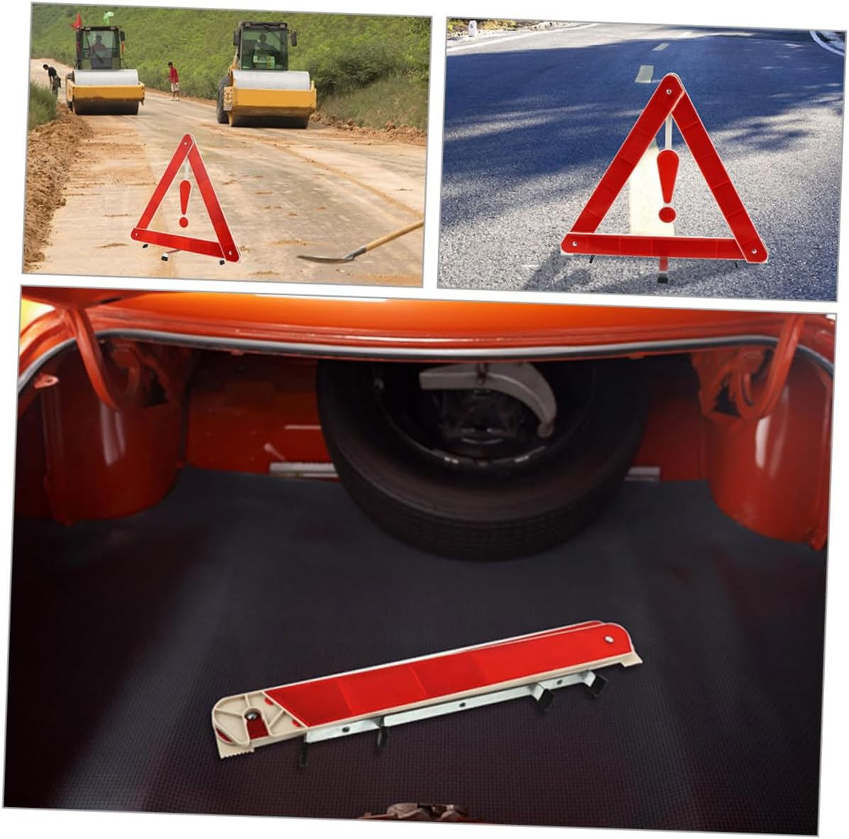 3Pcs Reflective Triangle Warning Signs Foldable Emergency Roadside Safety Kit for Vehicles and Trucks 302 Small Box image number 6