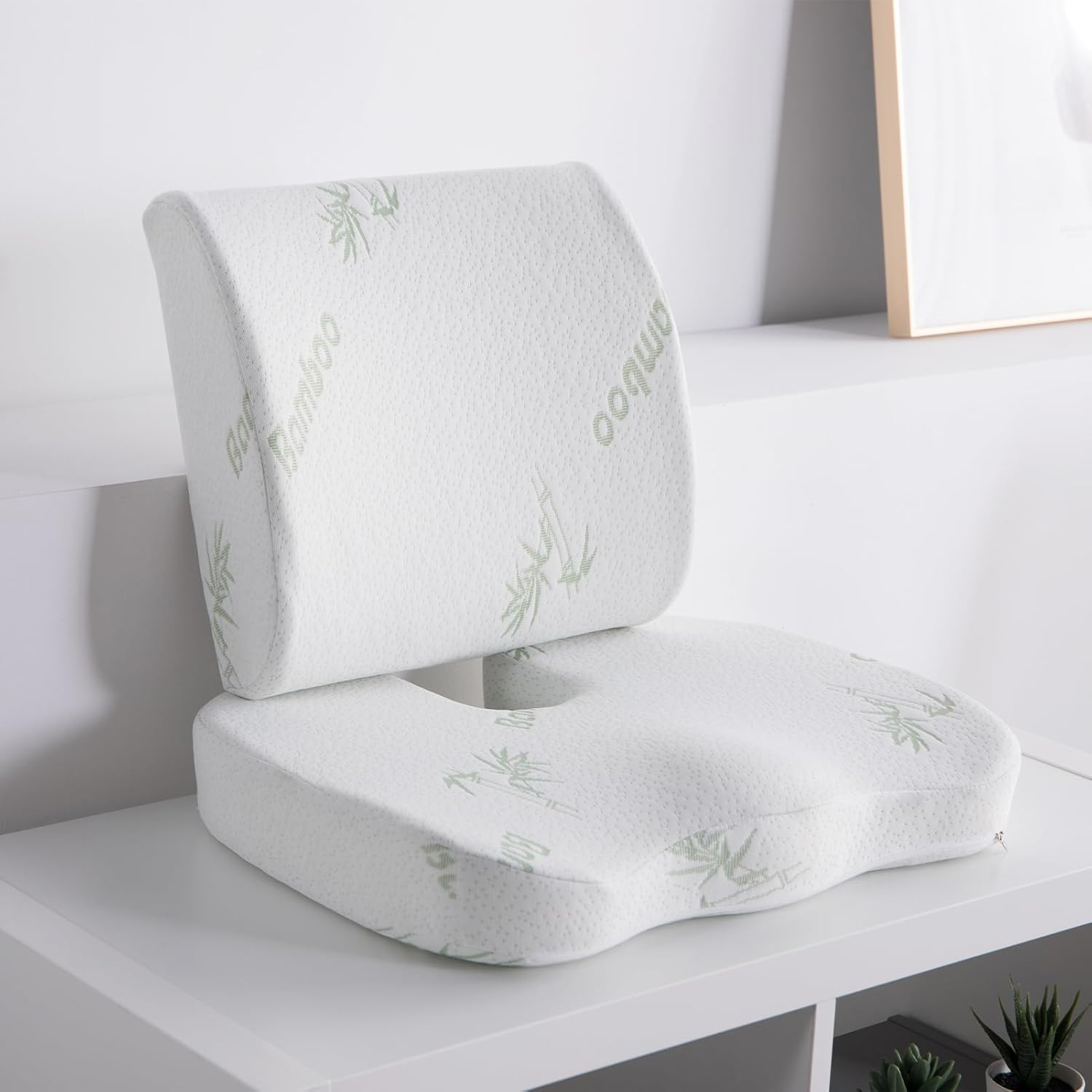 Memory Foam Seat Cushion with Bamboo Fiber Fabric for Car, Office, and Comfortable Seating, Breathable and Height-Boosting image number 6