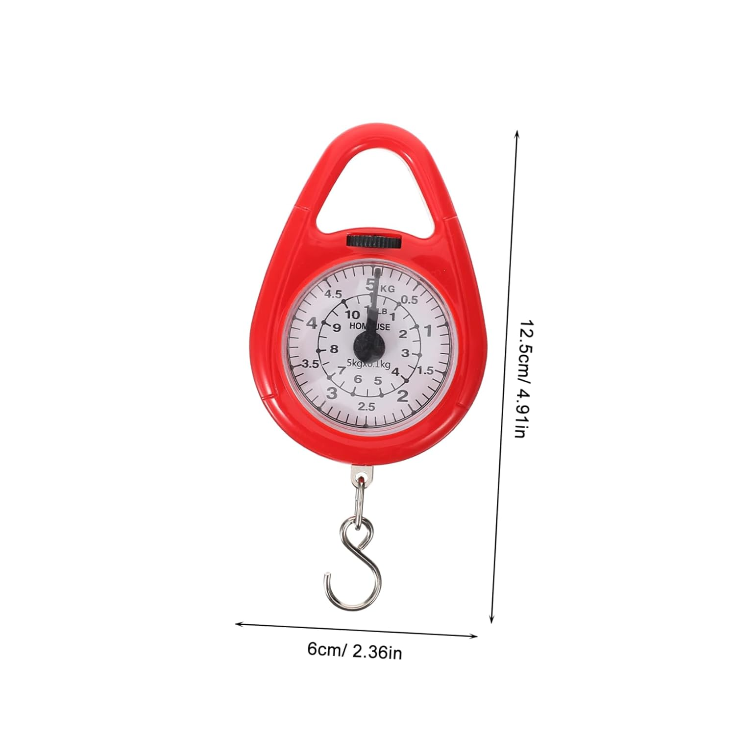Iplusmile Portable Mini Spring Handheld Luggage Scale Hook, High Precision Mechanical Weight Scale for Travel and Suitcase, Red Compact Travel Accessory image number 3