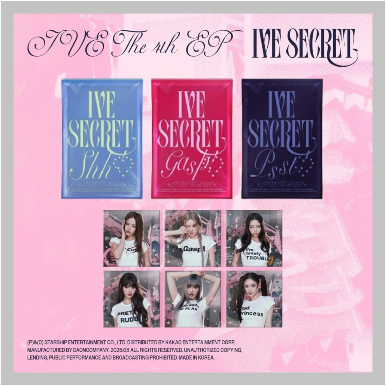 IVE IVE SECRET 4Th EP Album with Tracking Sealed (Standard Set(Shh!+Gasp!+Psst!)) image number 6