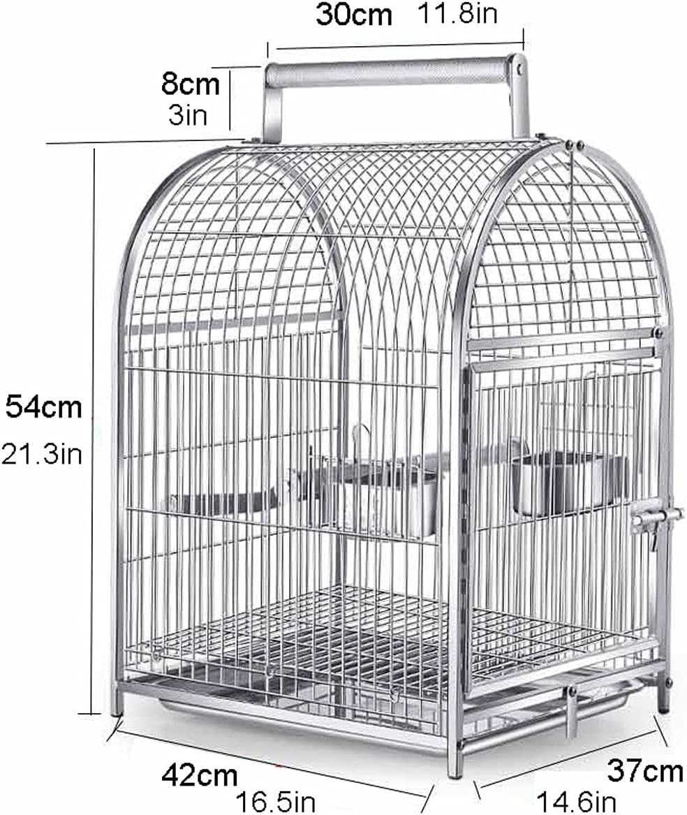 Indoor/Outdoor Aviary Bird Parrot Travel Cage Stainless Steel Bird Cage for Small Parrot Cockatiel Sun Parakeet/Lovebird/Canary Bird Cage Parakeet Cage image number 6