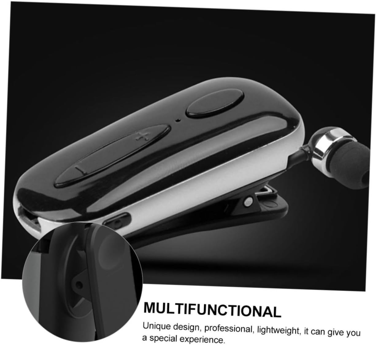Happyyami Retractable Wireless Headphone Earpiece Clip-Style Headset for Sports Earphones Listening image number 6