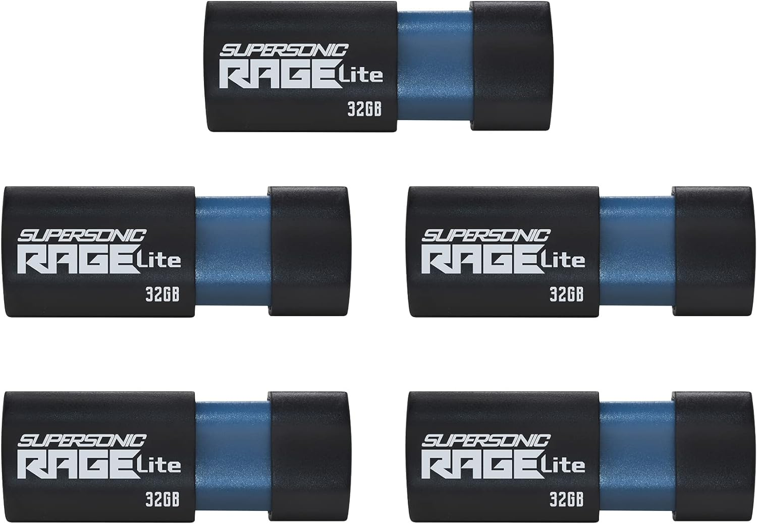 Patriot Supersonic Rage Lite USB 3.2 Gen 1 Flash Drive - 32GB 5 Pack, Lot of 5 - PEF32GRLB325 image number 4