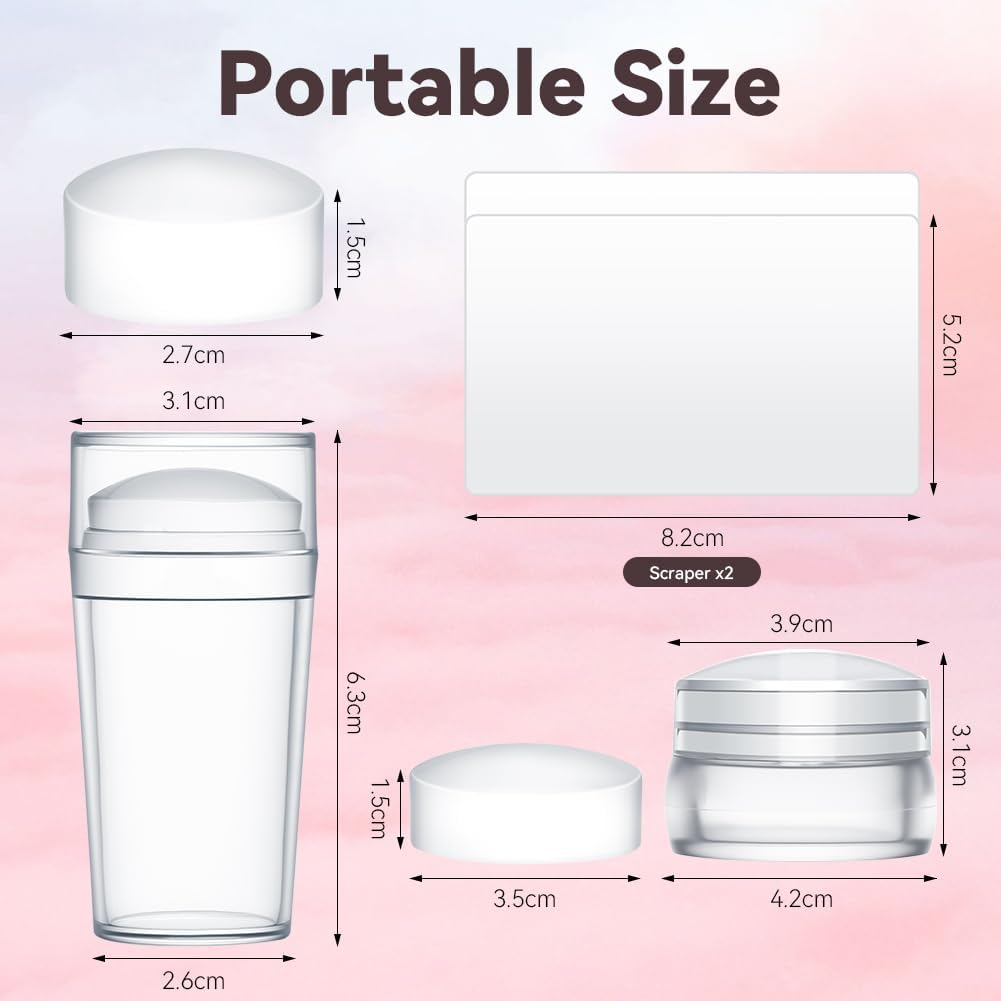 LOPHE Nail Stamp, 4 Pieces Silicone Nail Stamps with Scraper, French Nails Stamper Nail Stamp, Nail Art Accessories for the Perfect French Look image number 5