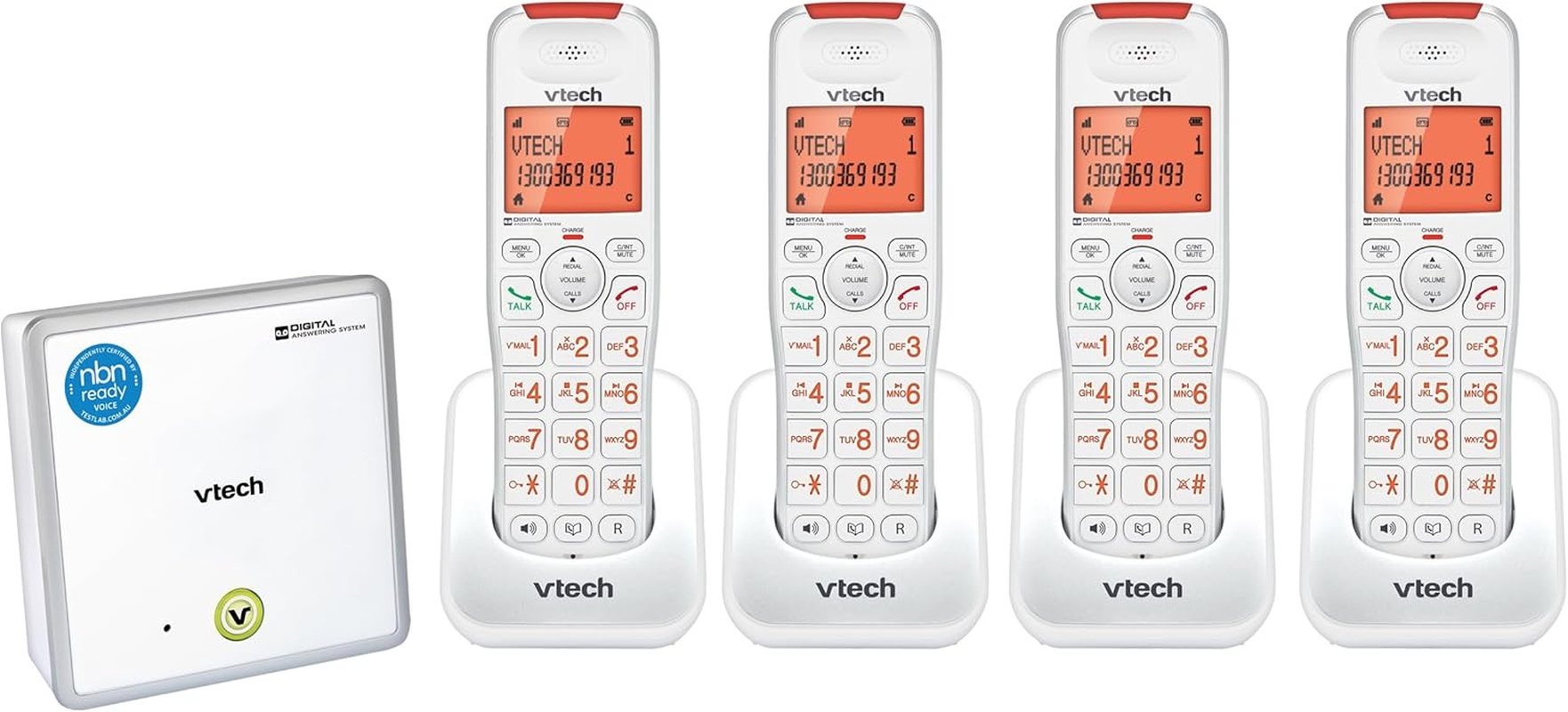 Vtech Comfort Cordless Bundle - NBN Ready Phone System - 4 Handsets - White image number 4